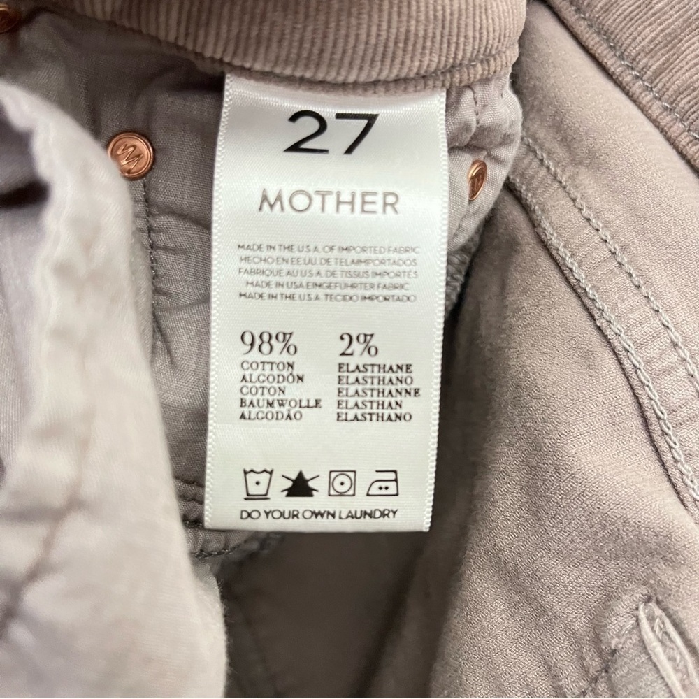 Mother Hopscotch Dropout Corduroy Straight Cropped Pants in Beaver 2 Brown - Picture 10 of 12